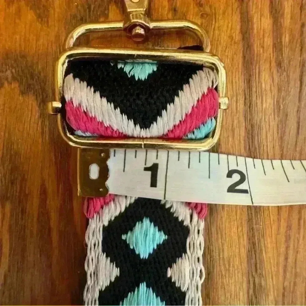 π 6/$60 Replacement Strap Camera Strap Gold Hardware Geometric Pattern - Picture 3 of 4